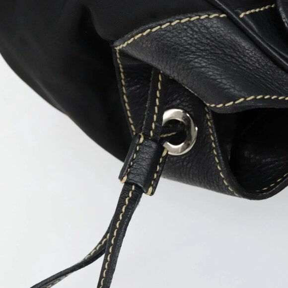 PRADA Shoulder Bag Nylon Leather Black Silver Auth am9430 - Picture 9 of 16